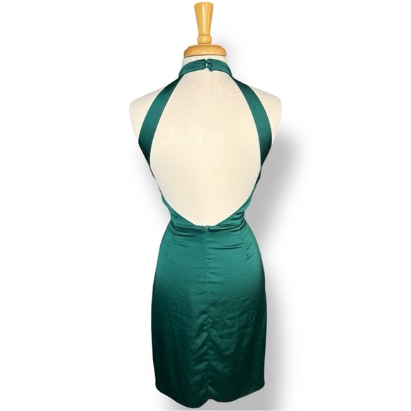 Lulu's Teal Backless Halter Dress - Picture 2 of 5